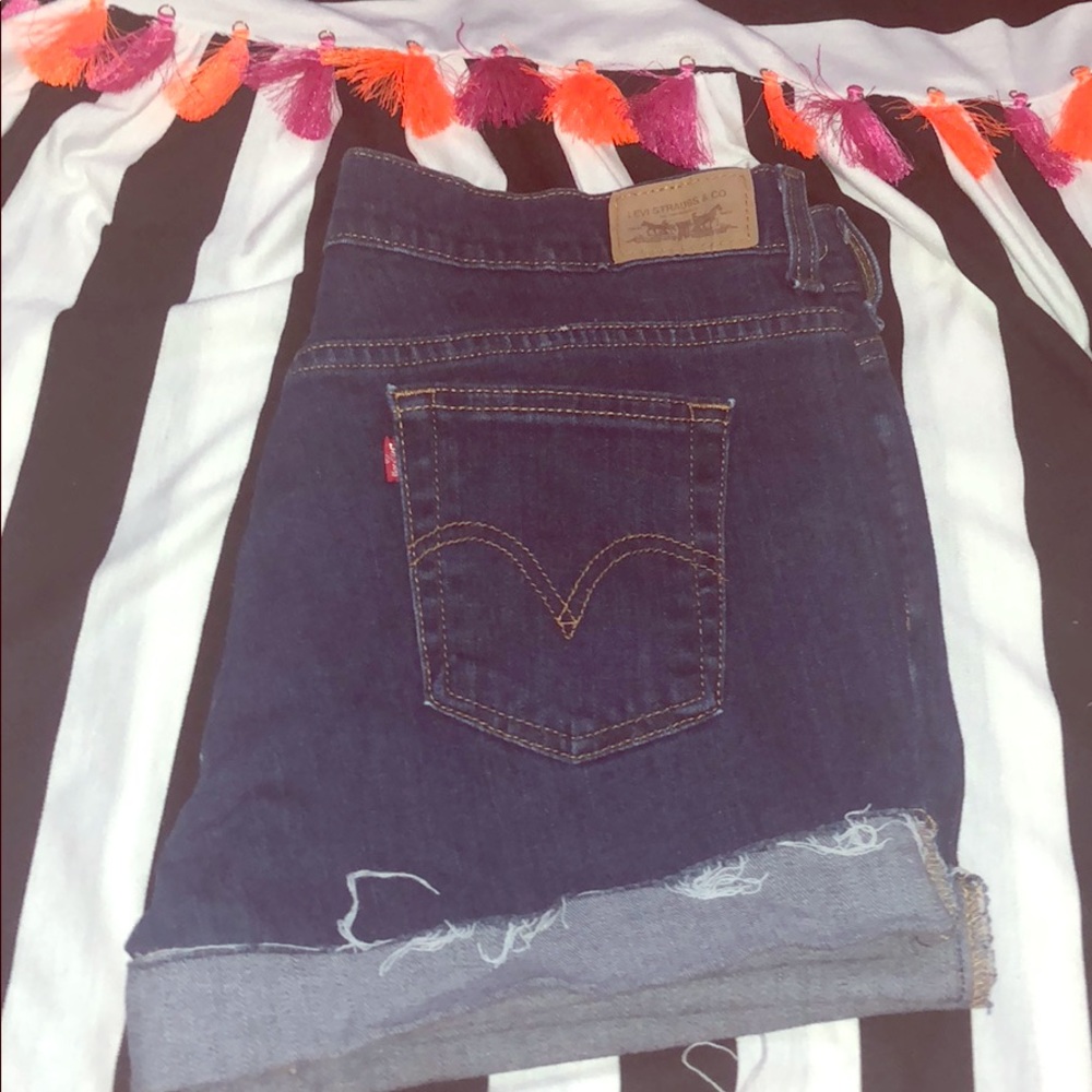 LEVIS Denim Jean Cutoff Shorts Distressed Sz 12